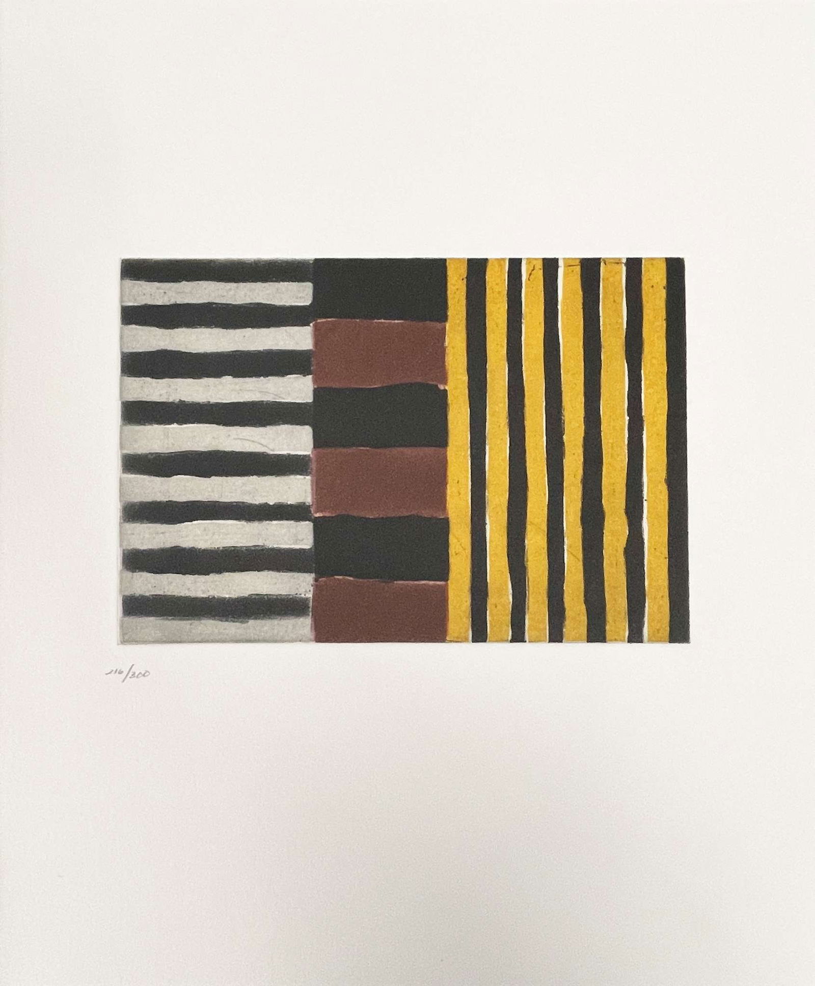 Sean Scully - Heart of Darkness 2: Artist: Sean ScullyTitle: Heart of Darkness 2Year: 1992Dimensions: 10 x 12 in.Edition: Numbered from the rare limited edition of 300Publisher: The Limited Editions Club, New YorkSuite: Heart of