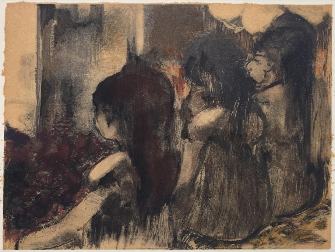 Edgar Degas (After) - Trois Femmes de Dos: Artist: Edgar Degas (After)Title: Trois Femmes de DosYear: 1948Dimensions: 9in. by 12 1/4in.Edition: From the Rare Limited Edition of 500Publisher: Quatre Chemins Editart Paris Shoman Art Company New