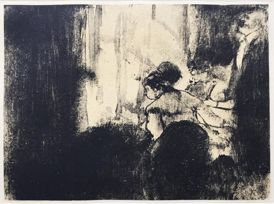 Edgar Degas (After) - La Loge: Artist: Edgar Degas (After)Title: La LogeYear: 1948Dimensions: 9in. by 12 1/4in.Edition: From the Rare Limited Edition of 500Publisher: Quatre Chemins Editart Paris Shoman Art Company New YorkSuite: