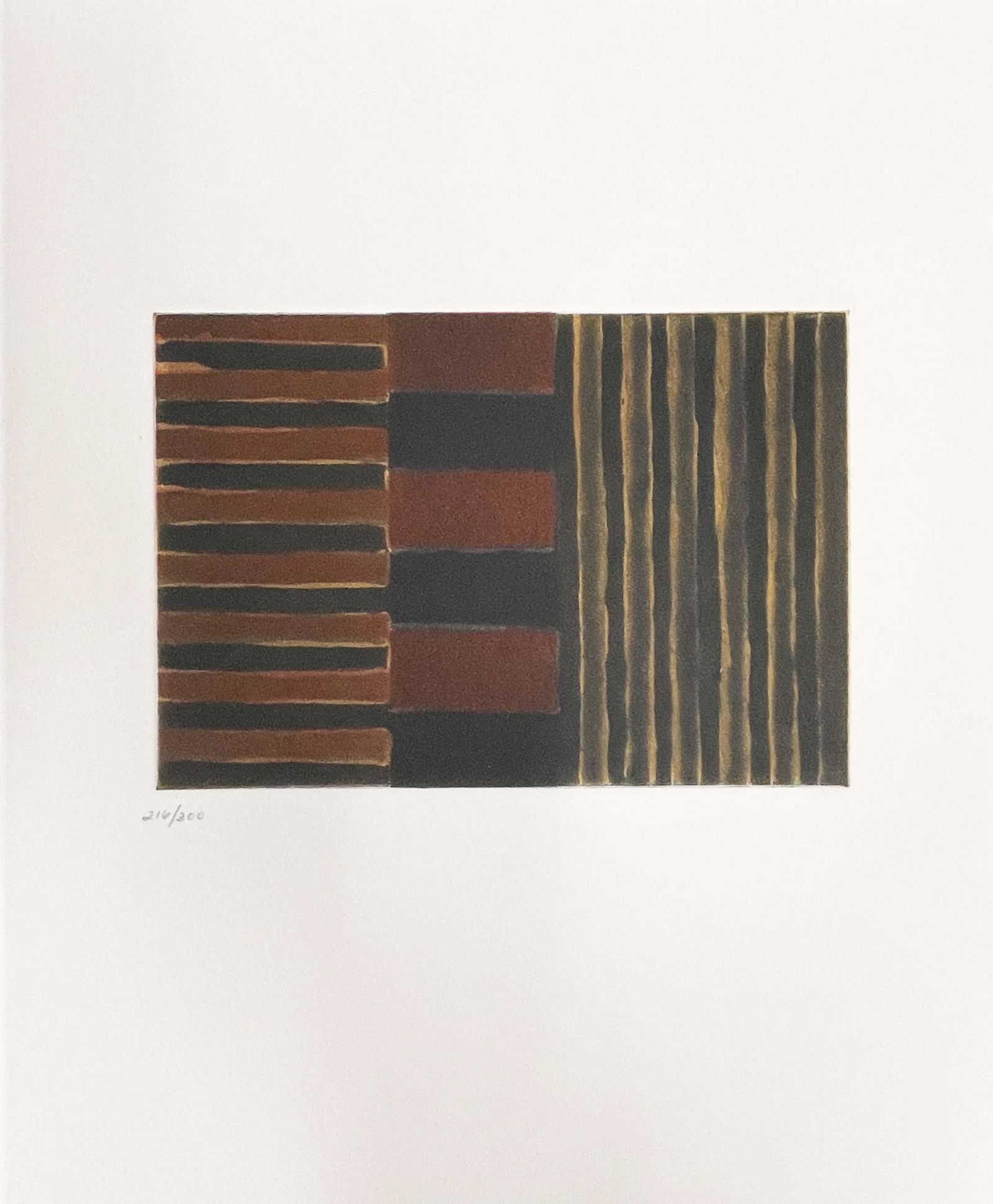 Sean Scully - Heart of Darkness 8: Artist: Sean ScullyTitle: Heart of Darkness 8Year: 1992Dimensions: 10 x 12 in.Edition: Numbered from the rare limited edition of 300Publisher: The Limited Editions Club, New YorkSuite: Heart of