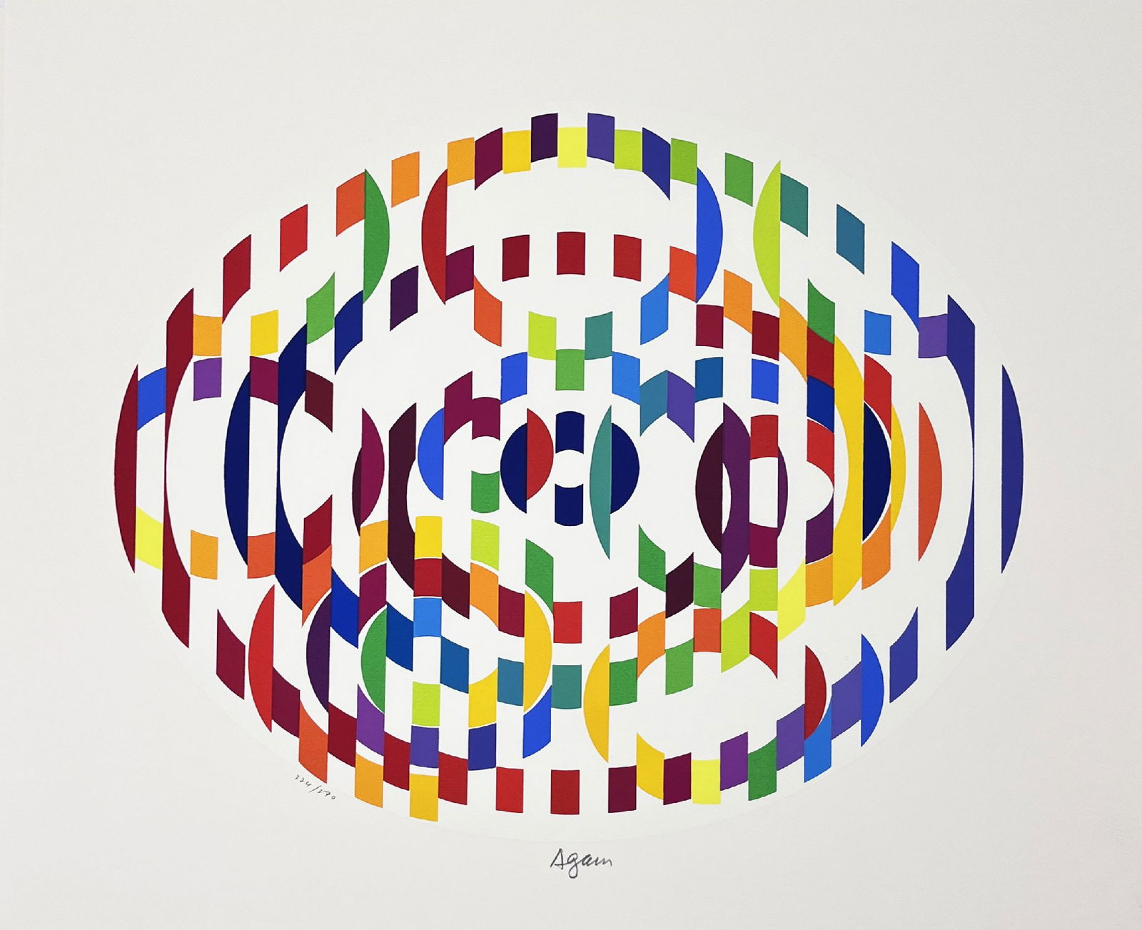 Yaacov Agam - Message of Peace VII: Artist: Yaacov AgamTitle: Message of Peace VIIYear: 1980Dimensions: 15 x 15 in.Edition: From the limited edition of 270Publisher: Todd brassner Fine Art, New York, New YorkSuite: Message of