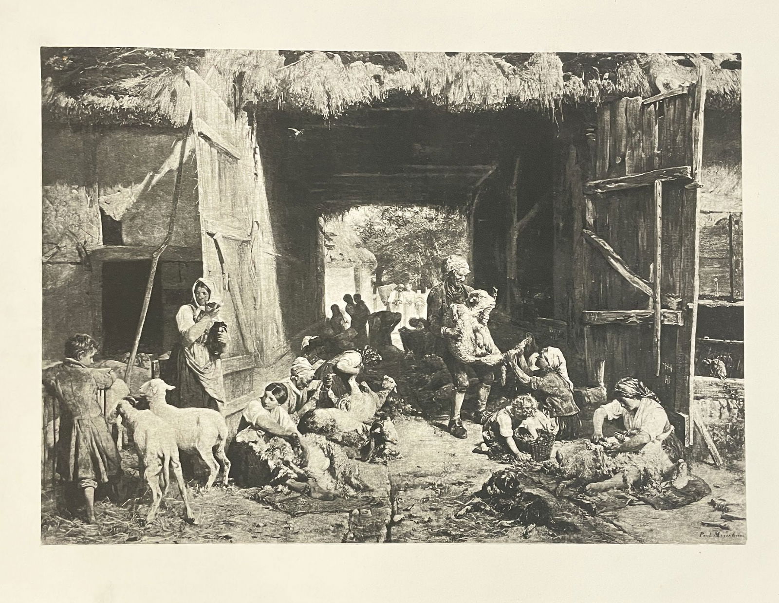 Paul Meyerheim - Untitled (Livestock): Artist: Paul MeyerheimTitle: Untitled (Livestock)Year: c. 1842-1915Dimensions: 15 1/2 x 11 1/4 in.Edition: From the rare limited editionMedium: Original lithograph on paperCondition:
