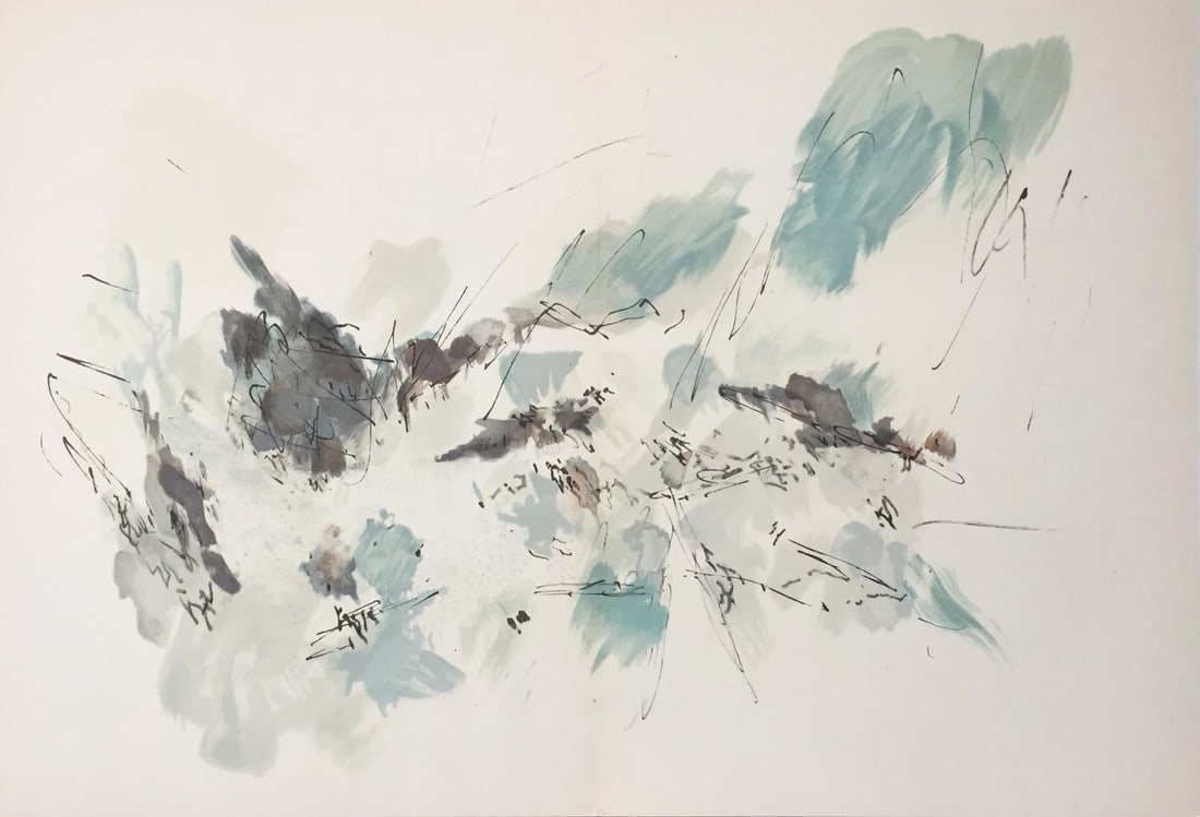 Jean Rene Bazaine - Unititled from Derriere le Miroir: Artist: Jean Rene BazaineTitle: Unititled from Derriere le Miroir No. 119Year: 1960Dimensions: 22in. by 15in.Edition: From the Rare Limited EditionPublisher: Maeght ParisSuite: Derriere le Miroir No.