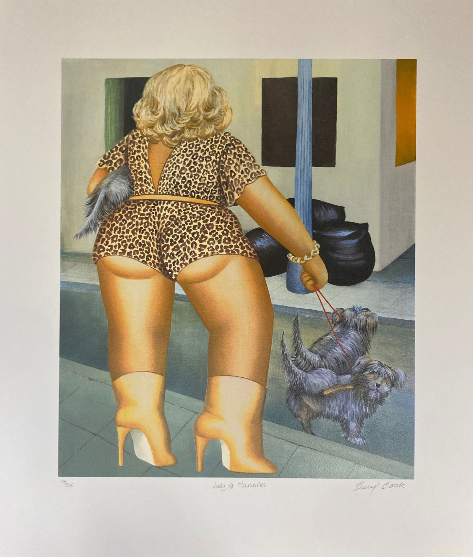 Beryl Cook - Lady of Marseilles: Artist: Beryl CookTitle: Lady of MarseillesDimensions: 20.25in. by 17.25in.Edition: From the limited edition of 395Medium: Oriignal lithograph on paperCondition: ExcellentSignature Details: Hand