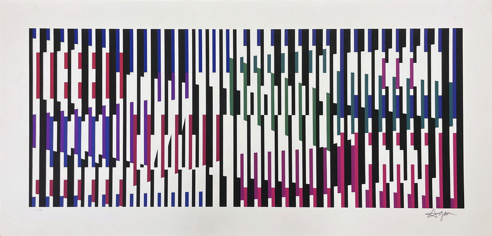 Yaacov Agam - Homage To Johann Sebastian Bach (III): Artist: Yaacov AgamTitle: Homage To Johann Sebastian Bach (III) Year: 1972Dimensions: 40 x 19 in.Edition: Numbered From the edition of 99Suite: Homage To Johann Sebastian Bach (3 Works)Medium: