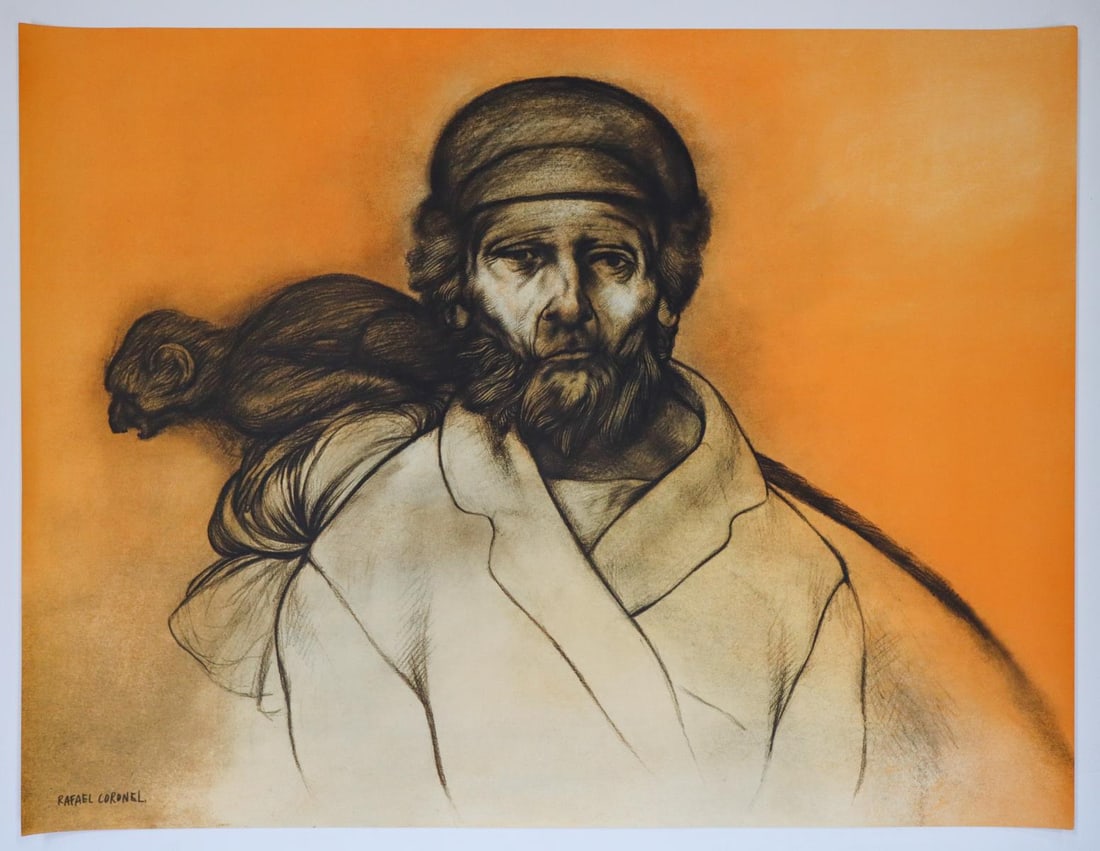 Rafael Coronel - Untitled 13: Artist: Rafael CoronelTitle: Untitled 13Year: 1978Dimensions: 24.5in. by 19in.Edition: From the rare and limited edition of 2000Publisher: Galeria de arte Misrachi S. A.Suite: MexicoMedium: Original