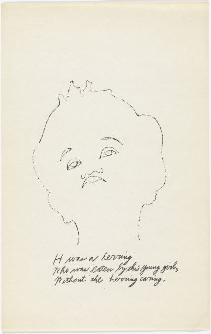 Andy Warhol - Letter H: Artist: Andy WarholTitle: Untitled 19Year: 1953Dimensions: 9.5in. by 6in.Edition: From the rare limited edition of approx. 100Publisher: Andy Warhol New YorkSuite: A is an AlphabetMedium: Original