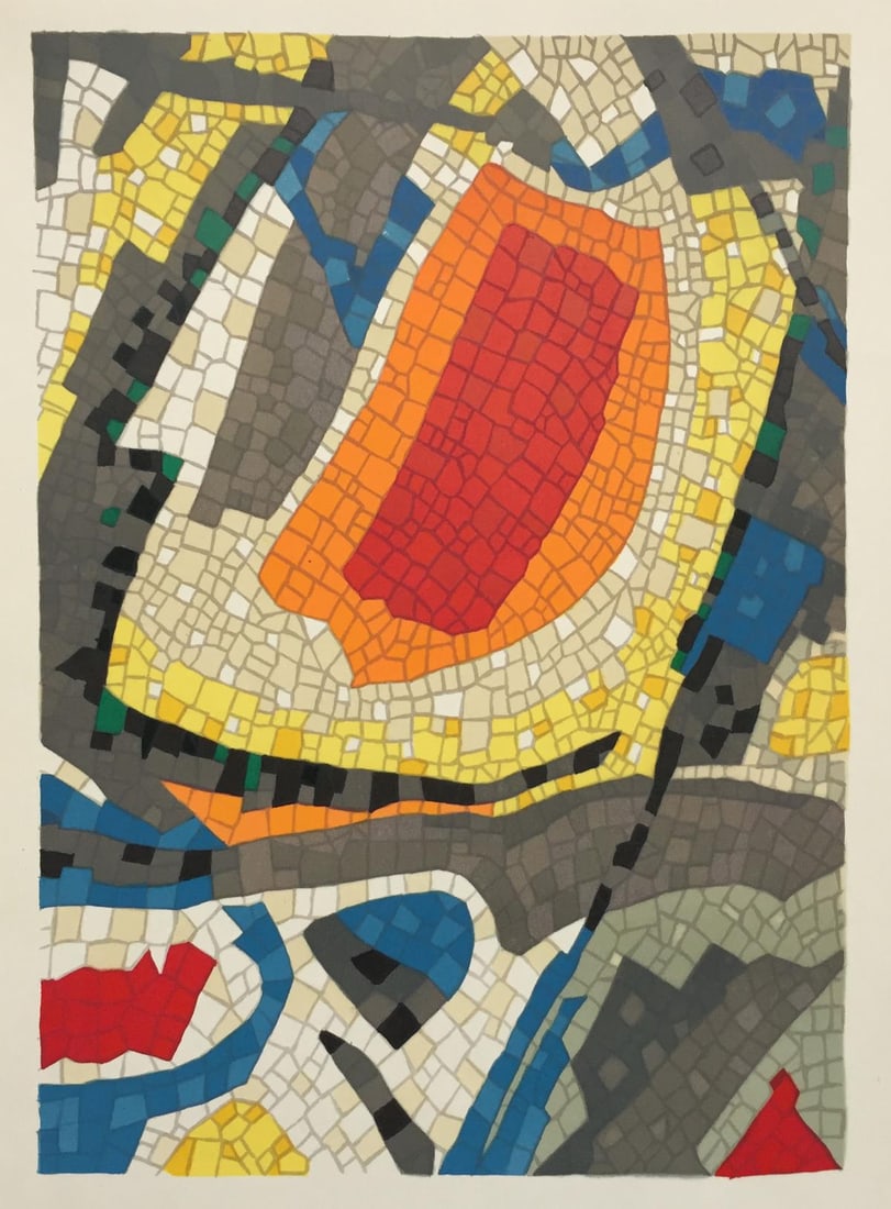 Jean Bazaine - Mosaique: Artist: Jean BazaineTitle: MosaiqueYear: 1951Dimensions: 11in. by 15in.Edition: From the rare limited editionPublisher: Paris. MaeghtSuite: Derriere le Miroir No. 36-37-38Medium: Original lithograph