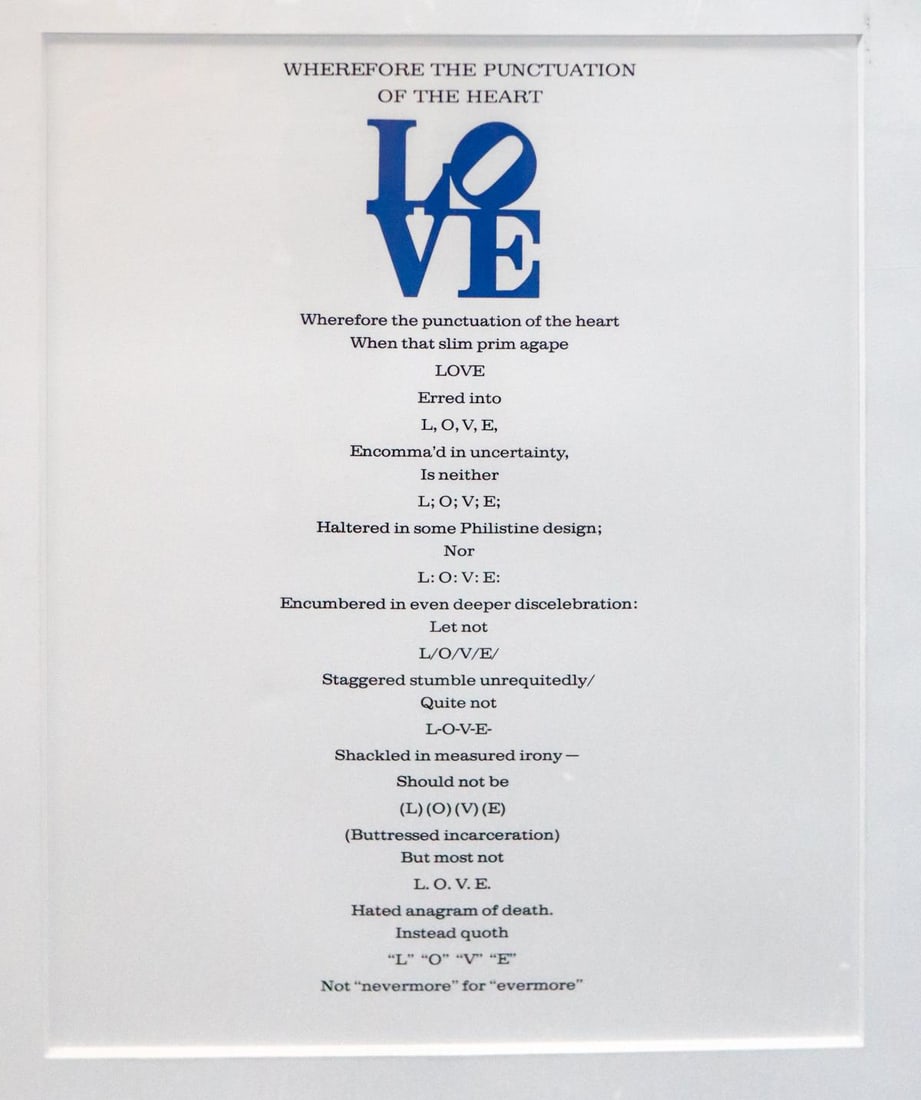 Robert Indiana - Love Poem Wherefore the punctuation of (1 of 1)