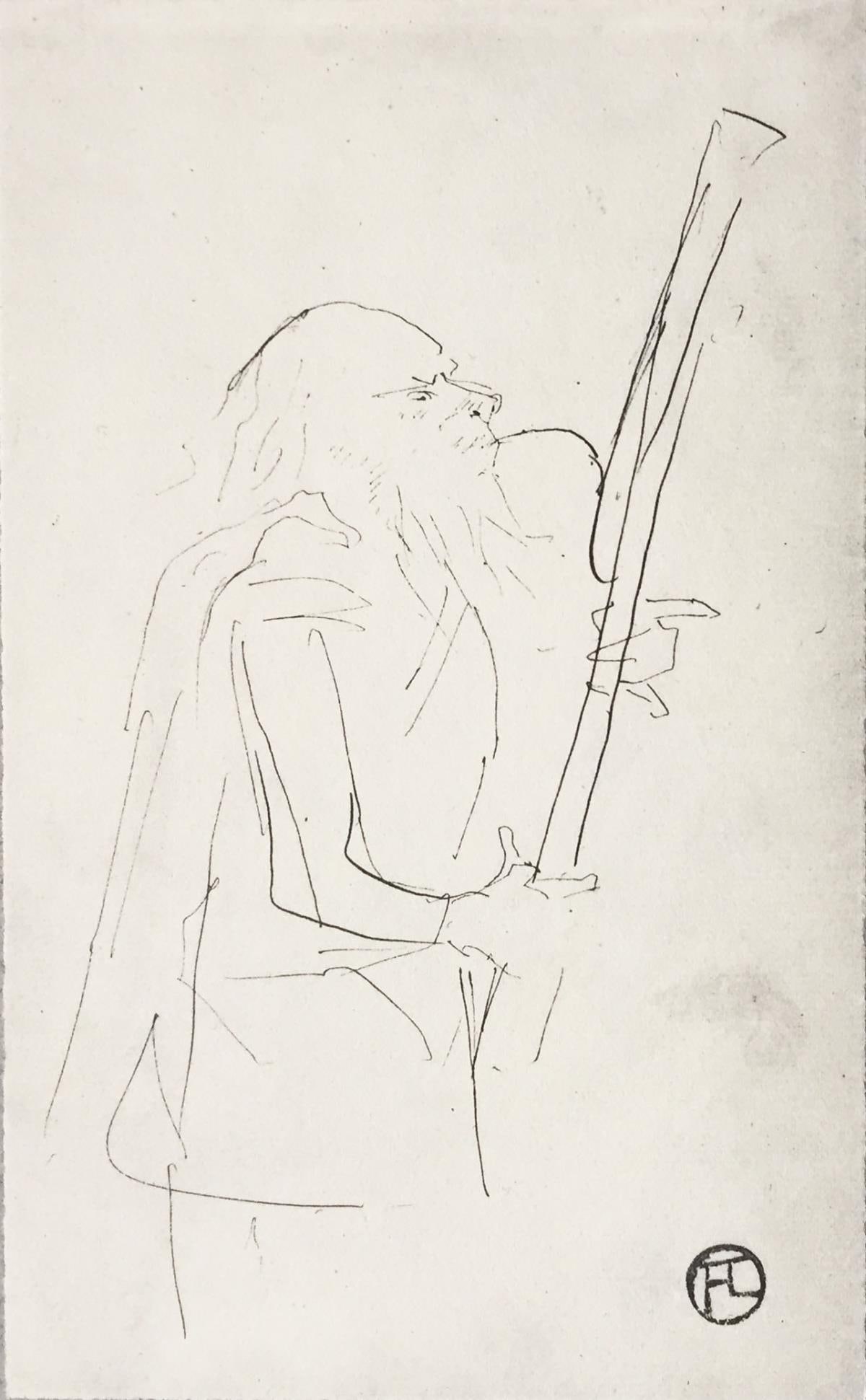 Henri Toulouse-Lautrec (After) - Old Man: Artist: Henri Toulouse-Lautrec (After)Title: Old ManYear: 1930Dimensions: 12in. by 17in.Edition: V from the rare limited edition of XPublisher: Chez Hellee et Sergent ParisSuite: Dessins de Maitres