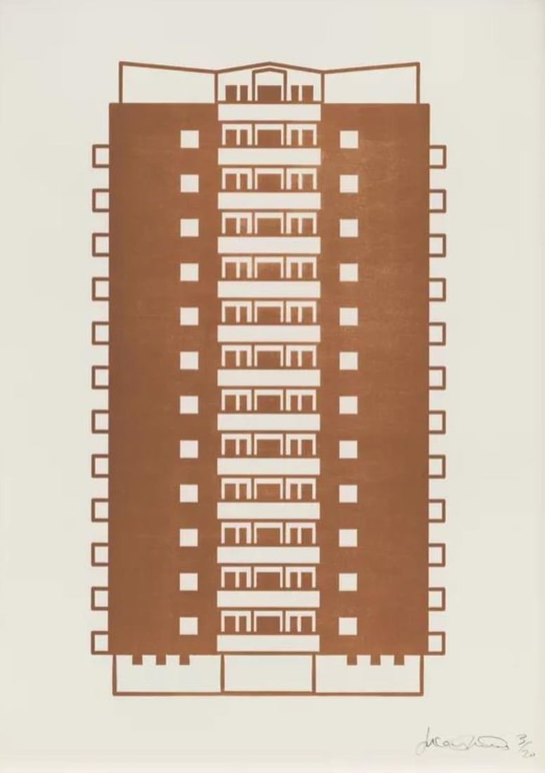 Julian Opie - Apartment 3: Artist: Julian Opie Title: Apartment 3 Year: 2021 Dimensions: 22in. by 16in. Edition: From the rare limited edition of 20 Suite: Apartment Medium: