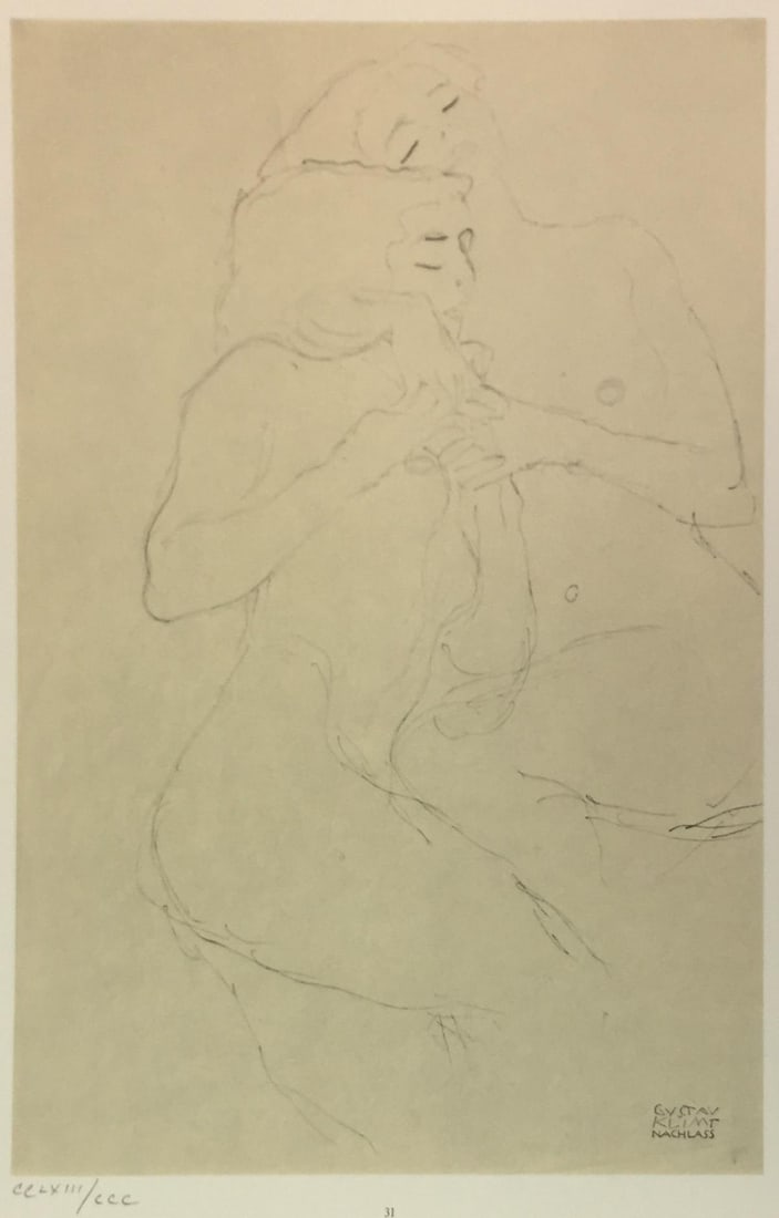 Gustav Klimt - Untitled Study (XXXI) (After): Artist: Gustav Klimt Title: Untitled Study (XXXI) Year: 1980 Dimensions: 16in. by 12in. Edition: From the Rare Limited Edition of CCC Publisher: Mazzotta