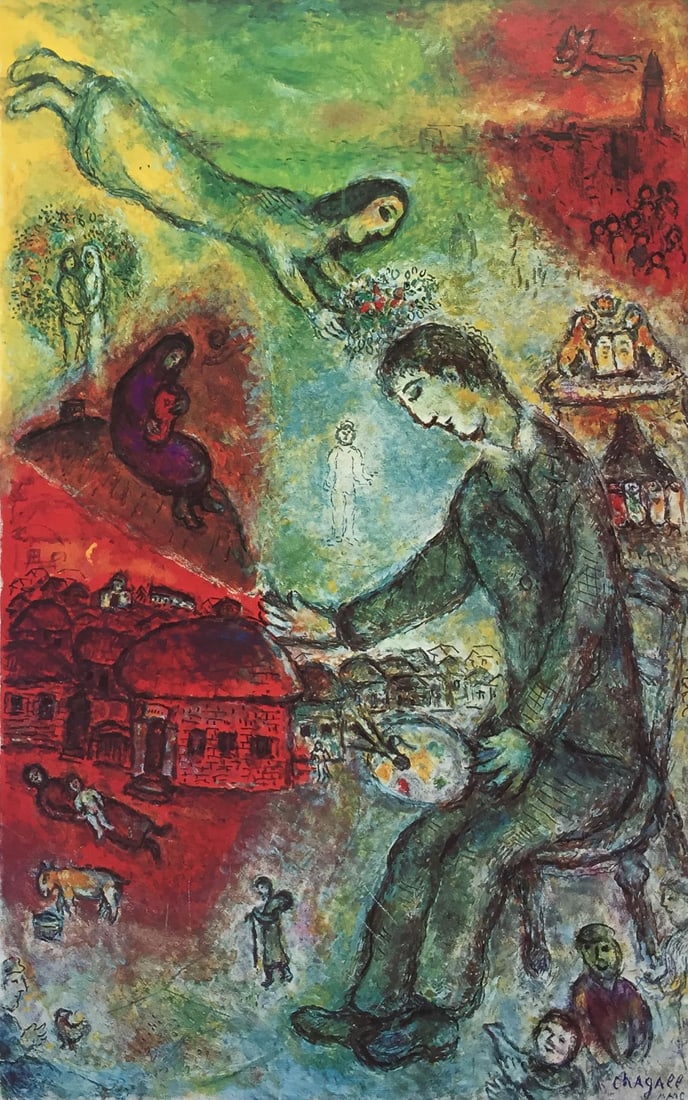 Marc Chagall - L'Inspiration: Artist: Marc Chagall Title: L'Inspiration Year: 1979 Dimensions: 11in. by 15in. Edition: From the Rare Limited Edition Publisher: Maeght Editions Sui