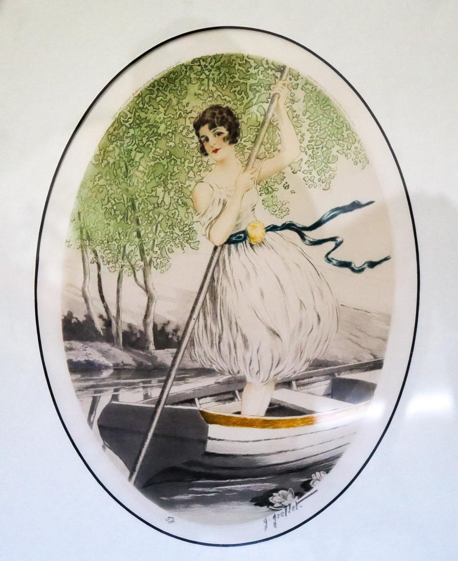 Georges Grellet - Gondola: Artist: Georges Grellet Title: Gondola Year: 1930 Dimensions: 10in. by 14in. Weight: 0 Edition: From the rare limited edition Publisher: Publie p