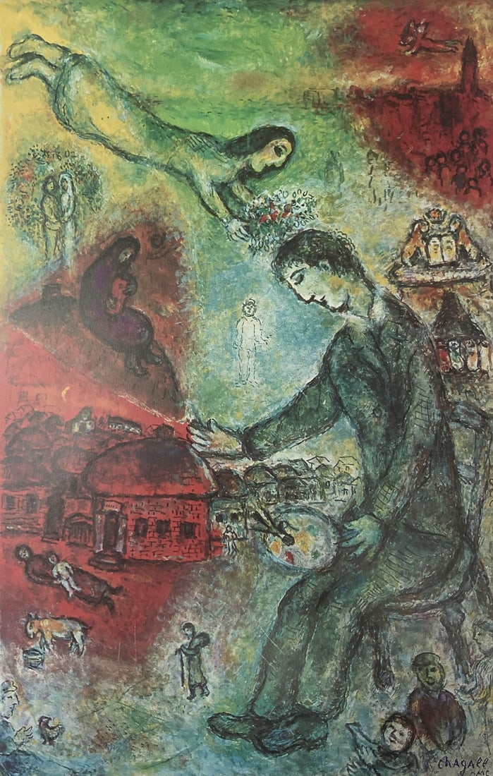 Marc Chagall - Linspiration: Artist: Marc ChagallTitle: LinspirationDimensions: 15in. by 11in.Edition: From the rare limited editionMedium: Offset Lithograph on PaperCondition: ExcellentSignature Details: Signed in plateNotes: