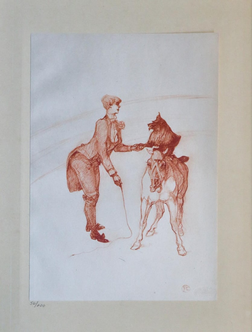 Henri Tolouse-Lautrec - Untitled from Au Cirque: Artist: Henri Tolouse-LautrecTitle: Untitled from Au CirqueYear: 1952Dimensions: 6.5in. by 9.25in.Edition: From the rare limited edition of 200 in pencil lower leftPublisher: Andre Sauret ParisSuite: