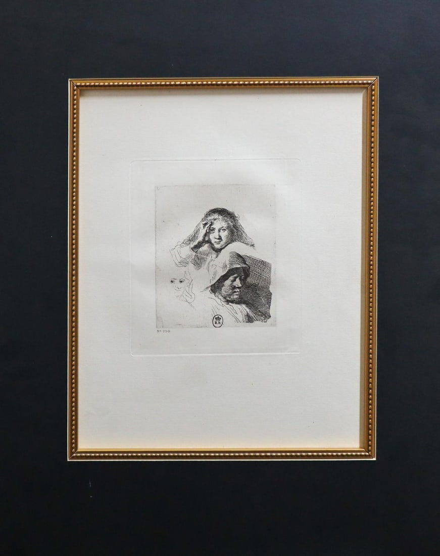 Rembrandt van Rijn (after) - Untitled: Artist: Rembrandt van Rijn (after)Title: UntitledDimensions: 5.5in. by 6.5in.Edition: From the rare limited editionSuite: The Work of Rembrandt Blanc Tome IIMedium: Original heliogravure on