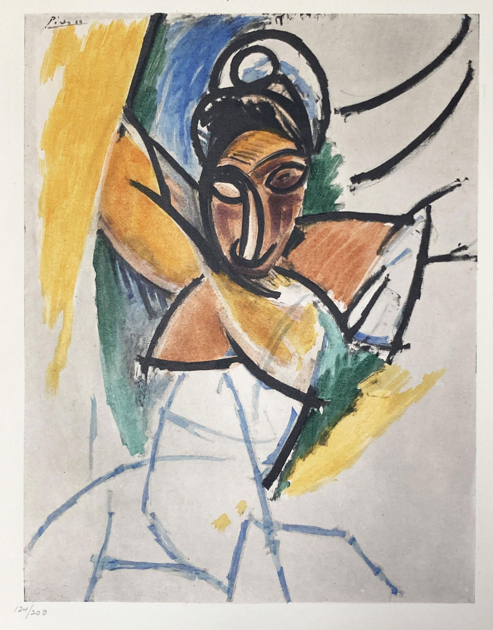 Pablo Picasso (After) - Donna: Artist: Pablo Picasso (After)Title: DonnaDimensions: 11.5in. by 15.5in.Year: 1955Edition: From the rare limited edition of 200Suite: Silvana Editoriale D'Arte MilanoMedium: Venti PochoirCondition: