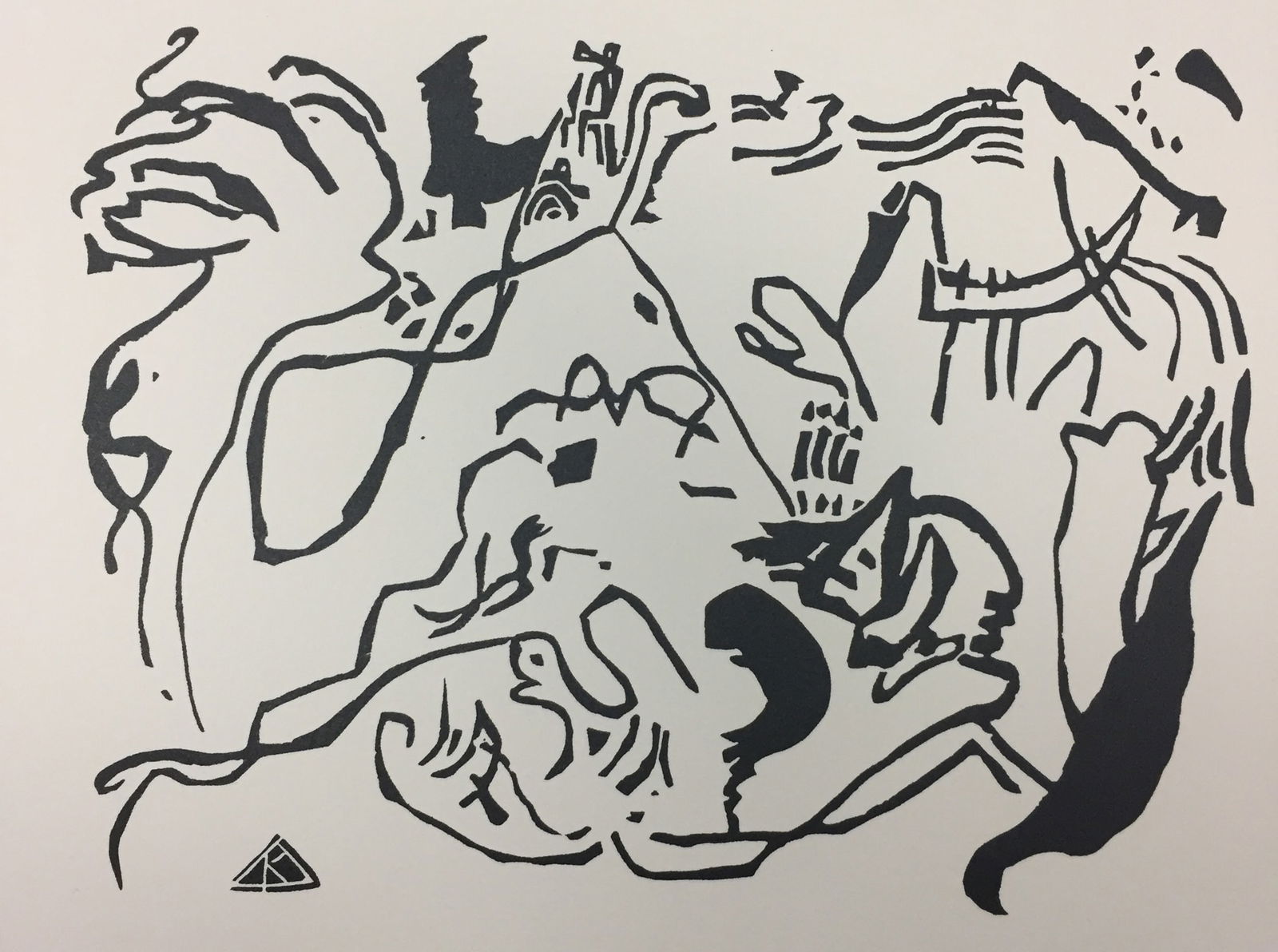 Wassily Kandinsky - Untitled: Artist: Wassily KandinskyTitle: UntitledYear: 1971Dimensions: 15 x 11 in.Edition: From the Rare Limited Edition of 100Publisher: Pierre Belfond, ParisSuite: Regards sur le Pass?Medium: Woodcut Relief