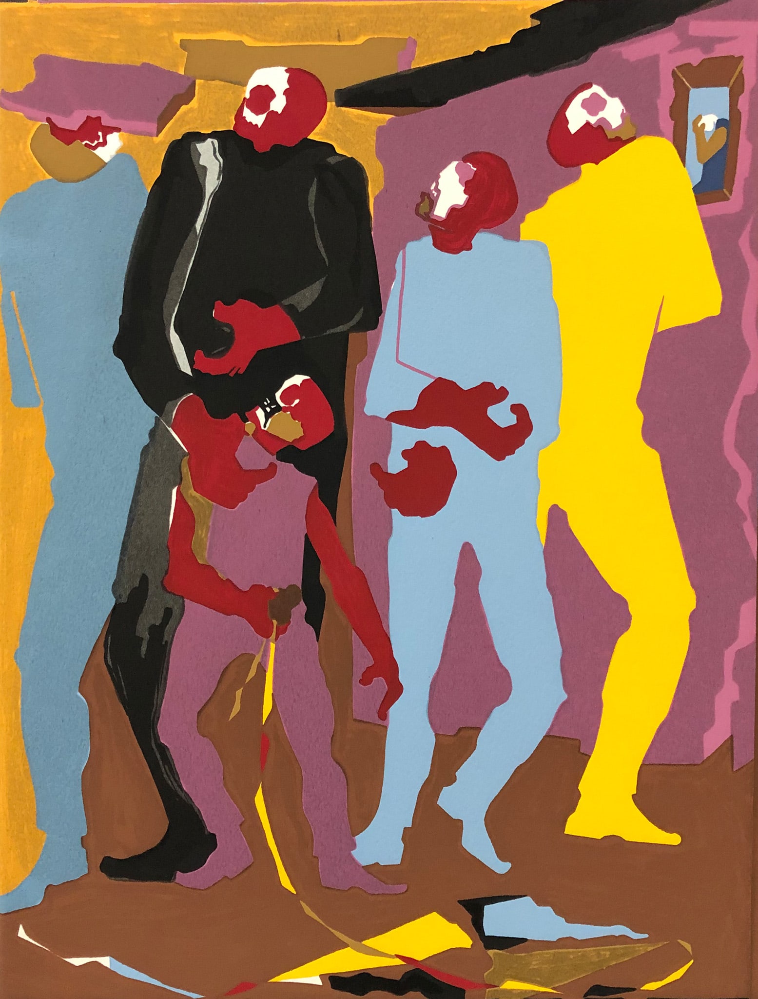 Jacob Lawrence - Hiroshima V: Artist: Jacob Lawrence Title: Hiroshima V Year: 1986 Dimensions: 12 1/2 x 9 1/2 in. Edition: From the limited edition Publisher: Limited Editions Club, New York