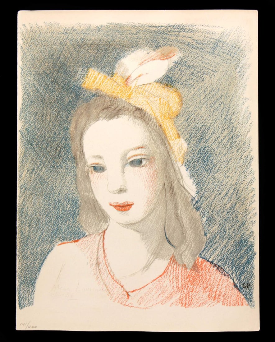 Maurice Laurencin (After) - Young Woman in a Hat: Artist: Maurice Laurencin (After) Title: Young Woman in a Hat Year: 1946 Dimensions: 12in. by 9.5in. Edition: from the limited edition of 200 Medium: Original l