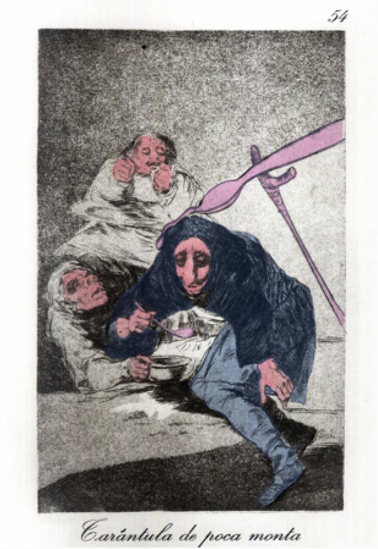 Salvador Dali - Tarantula de poca monta, #54: Artist: Salvador DaliTitle: Tarantula de poca monta, #54Year: 1977Dimensions: 17.75in. by 12.25in.Edition: From the limited edition of 200Publisher: Fernand Hazan EditeurSuite: Les Caprices de