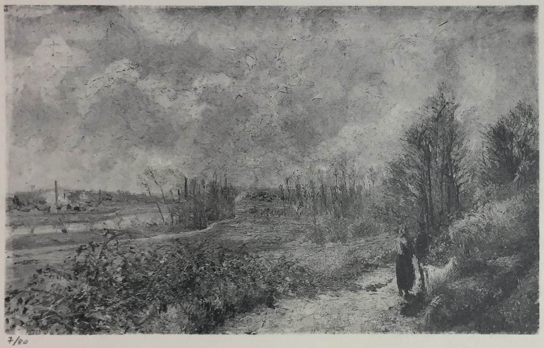 Camille Pissarro (After) - La Sente du Chou a Pontoise: Artist: Camille Pissarro (After) Title: La Sente du Chou a Pontoise Year: 1922 Dimensions: 9 3/8in. by 12 3/4in. Edition: From the Rare Limited Edition of 80 Publis