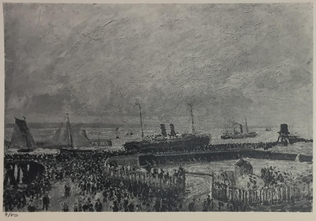 Camille Pissarro (After) - Jetee du Havre: Artist: Camille Pissarro (After) Title: Jetee du Havre Year: 1922 Dimensions: 9 3/8in. by 12 3/4in. Edition: From the Rare Limited Edition of 80 Publisher: Bern
