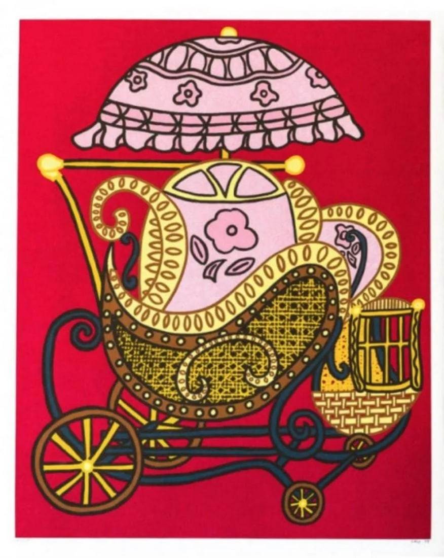 William Nelson Copley - Baby Buggy: Artist: William Nelson CopleyTitle: Baby BuggyYear: 1978Dimensions: 33in. by 26in.Edition: From the Rare Limited Edition of 200Medium: Serigraph in Colors on PaperCondition: ExcellentSignature