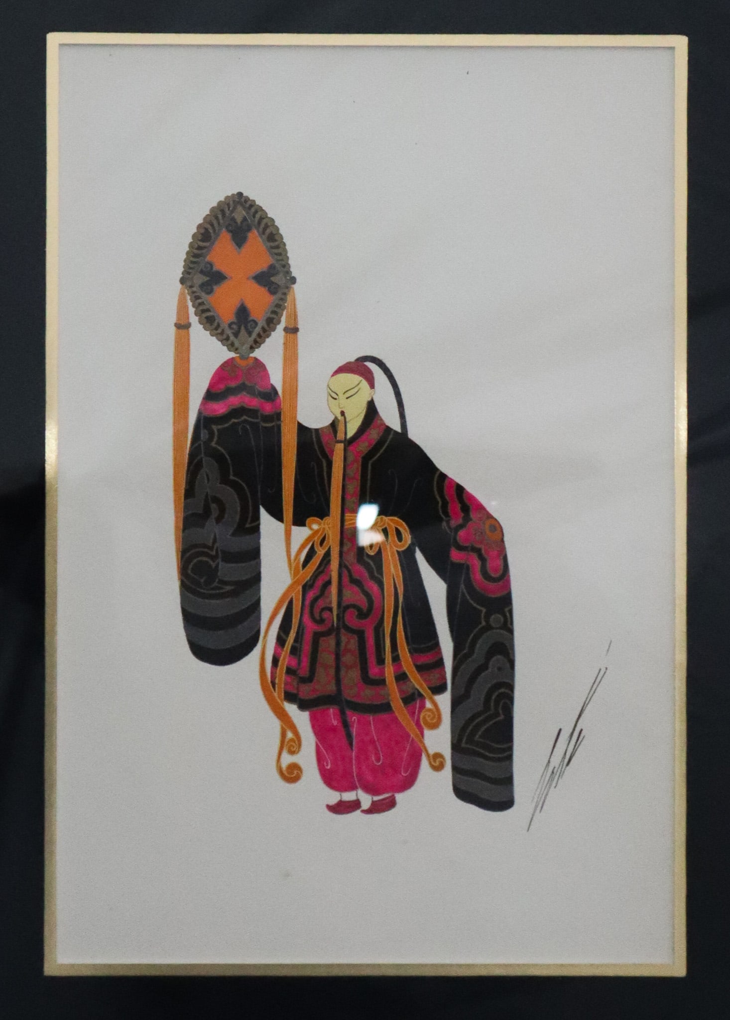 Erte - La femme et le diable (the woman and the devil): Artist: ErteTitle: La femme et le diable (the woman and the devil)Year: 1990Dimensions: 8 1/2 x 13 in.Edition: From the rare limtted editionSuite: Copstume studies of the ballet woman and the