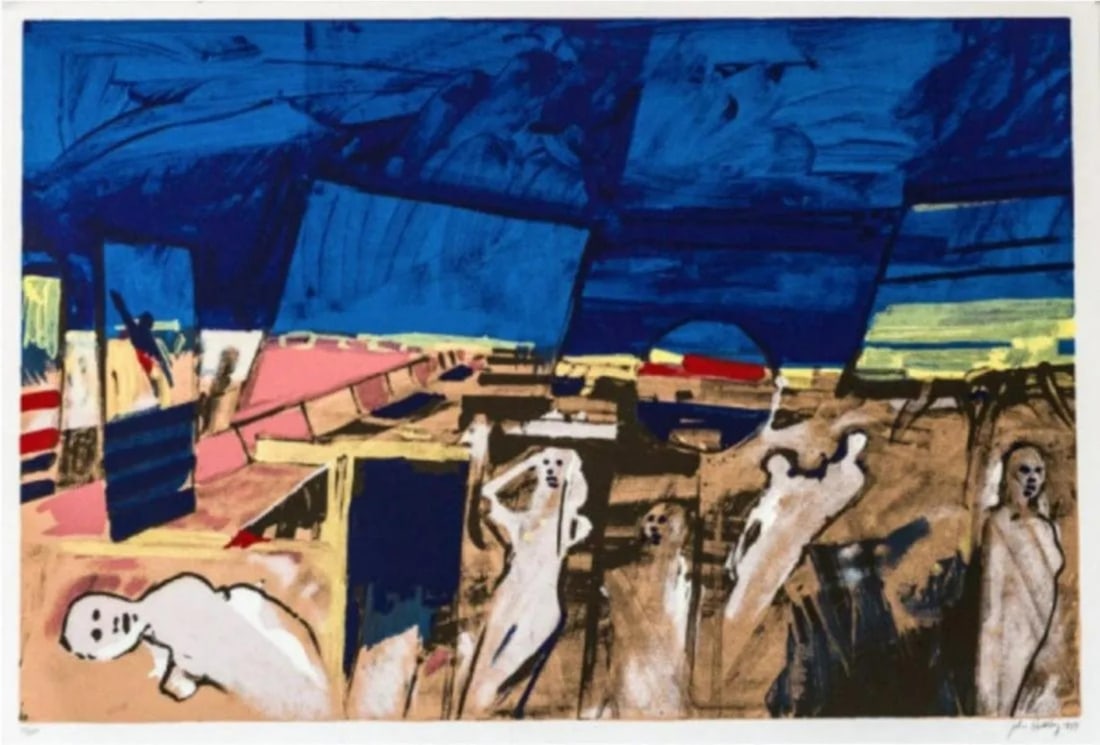 John Hultberg - Actors: Artist: John Hultberg Title: Actors Year: 1977 Dimensions: 26in. by 28in. Edition: From the Rare Limited Edition of 200 Medium: Serigraph in Colors on Paper