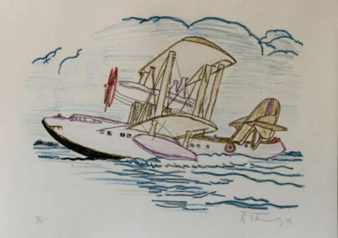 Robert Stanley - A Very Large Boat Taking Off 1: Artist: Robert StanleyTitle: A Very Large Boat Taking Off 1Year: 1979Dimensions: 29.5in. by 21.5in.Edition: From the Rare Limited Edition of 175Suite: A Very Large Boat Taking OffMedium: Lithograph