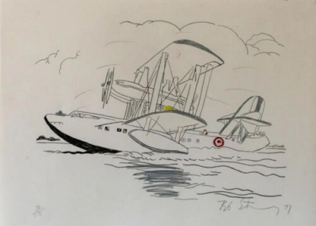 Robert Stanley - A Very Large Boat Taking Off 2: Artist: Robert StanleyTitle: A Very Large Boat Taking Off 2Year: 1979Dimensions: 29.5in. by 21.5in.Edition: From the Rare Limited Edition of 175Suite: A Very Large Boat Taking OffMedium: Lithograph