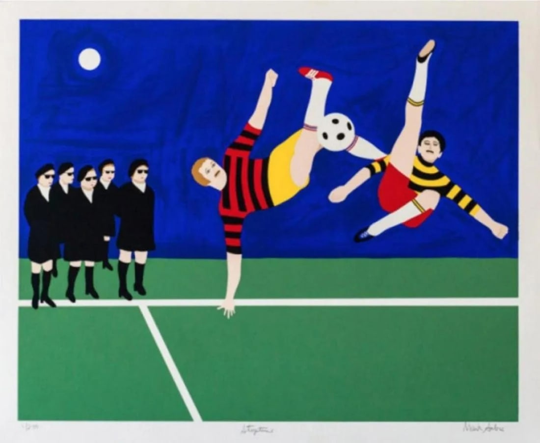 Mark Sabin - Stop Time: Artist: Mark SabinTitle: Stop TimeYear: 1979Dimensions: 26in. by 32in.Edition: From the Rare Limited Edition of 250Medium: Screenprint in ColorsCondition: ExcellentSignature Details: Hand Signed by