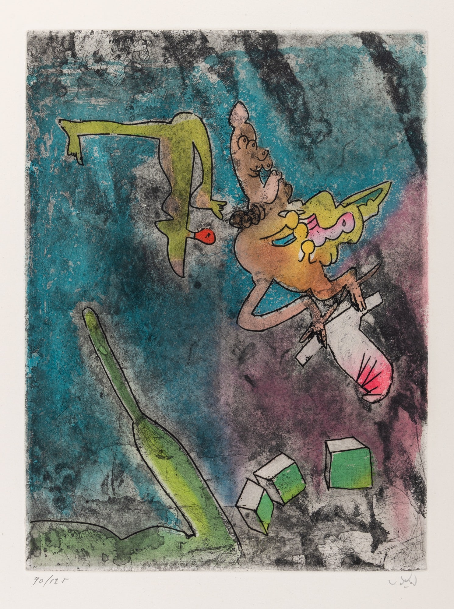 Roberto Matta - Untitled (from Centre Noeuds): Artist: Roberto MattaTitle: Untitled (from Centre Noeuds)Year: 1974Dimensions: 23 3/4 x 17 1/2 in.Edition: 90 from the limited edition of 125Publisher: co-published by Editions Alexander Kahan, New