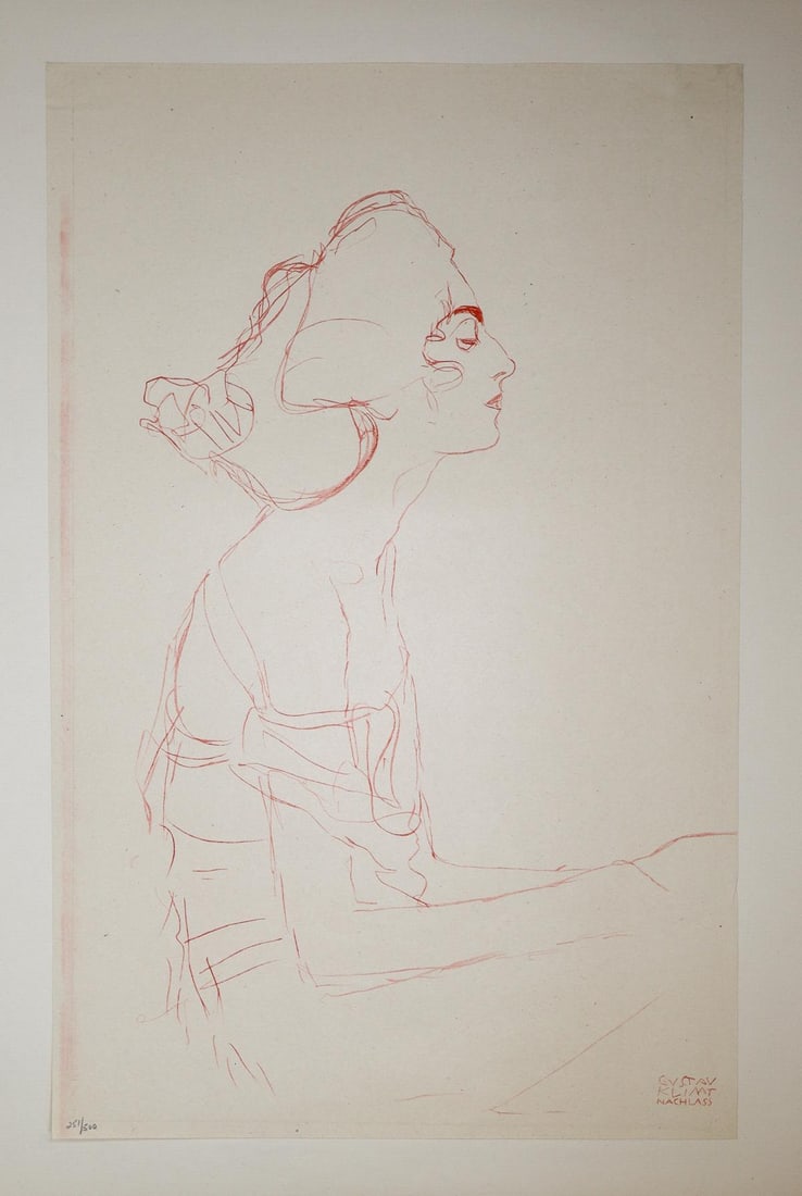 Gustav Klimt (After) - Untitled 1: Artist: Gustav Klimt (After)Title: Untitled 1Year: 1919Dimensions: 15in. by 22in.Edition: Number 410 from the rare limited edition of 500Publisher: Gilhofer & Ranschburg WienSuite: Funfundzwanzig