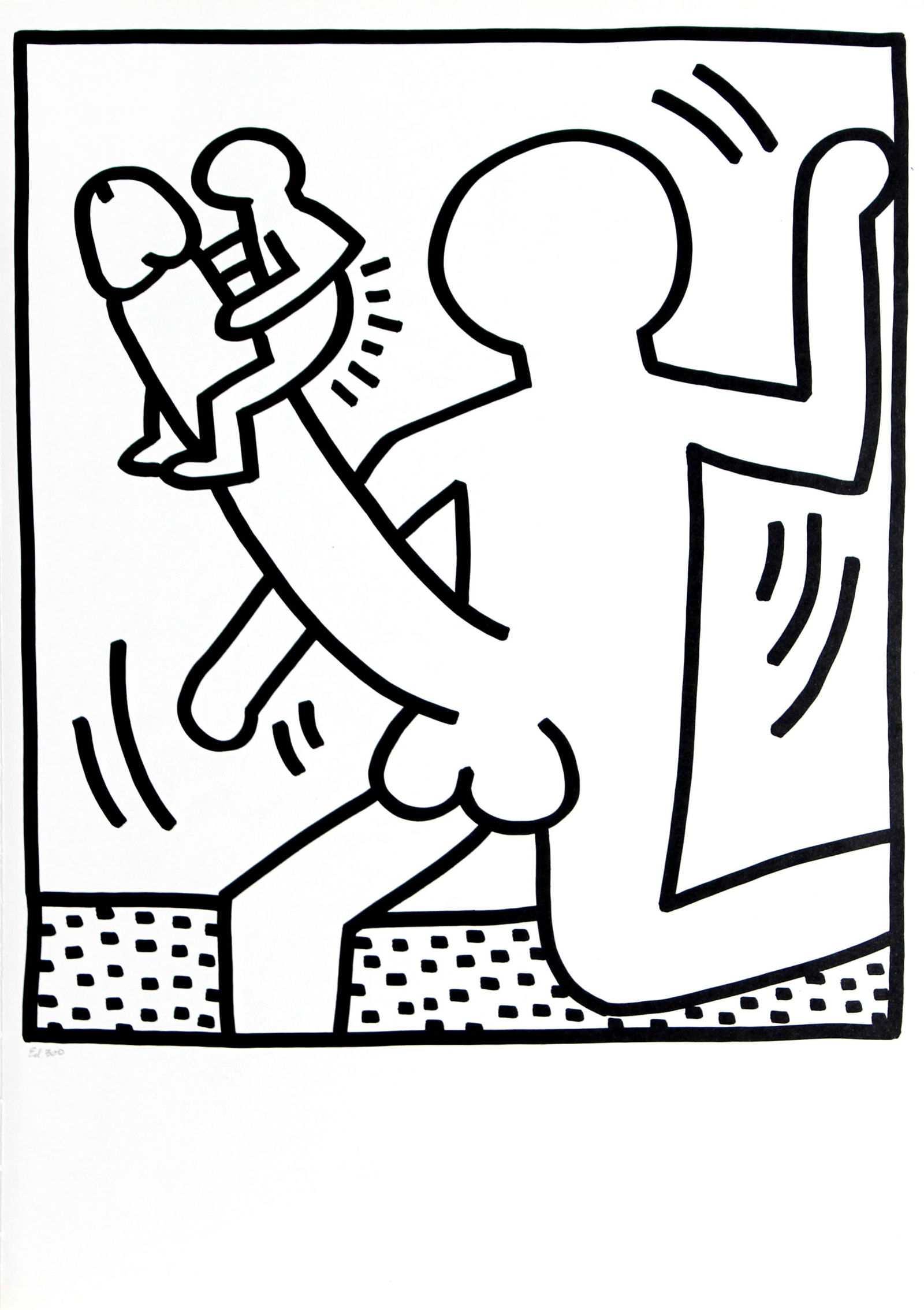 Keith Haring - Cock Buddy (from Lucio Amelio Suite): Artist: Keith Haring Title: Cock Buddy (from Lucio Amelio Suite) Year: 1983 Dimensions: 18.5in. by 13in. Edition: From the limited edition of 300 Publisher: Gal
