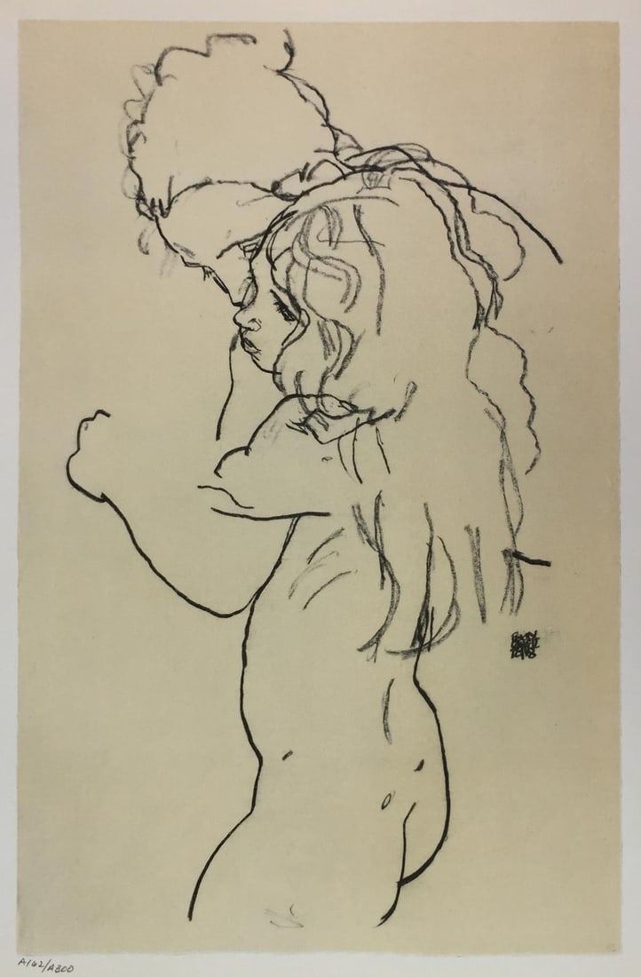 Egon Schiele (After) - Mother and Child: Artist: Egon Schiele (After)Title: Mother and ChildYear: 1969Dimensions: 19 3/4in. by 14 1/4in.Edition: From the Rare Limited Edition of 300Publisher: Harry N. Abrams Inc.Suite: Watercolours and