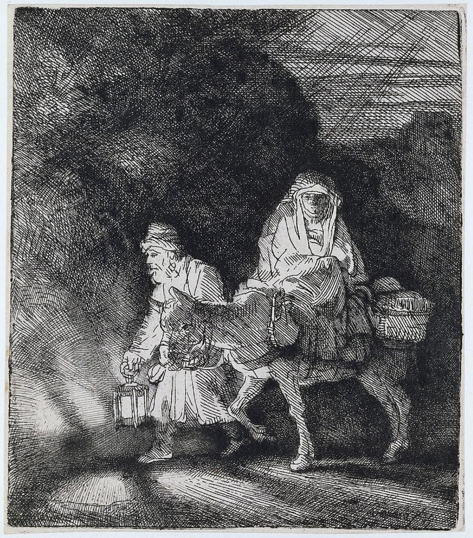 Rembrandt van Rijn (after) - The Flight into Egypt: a (1 of 1)
