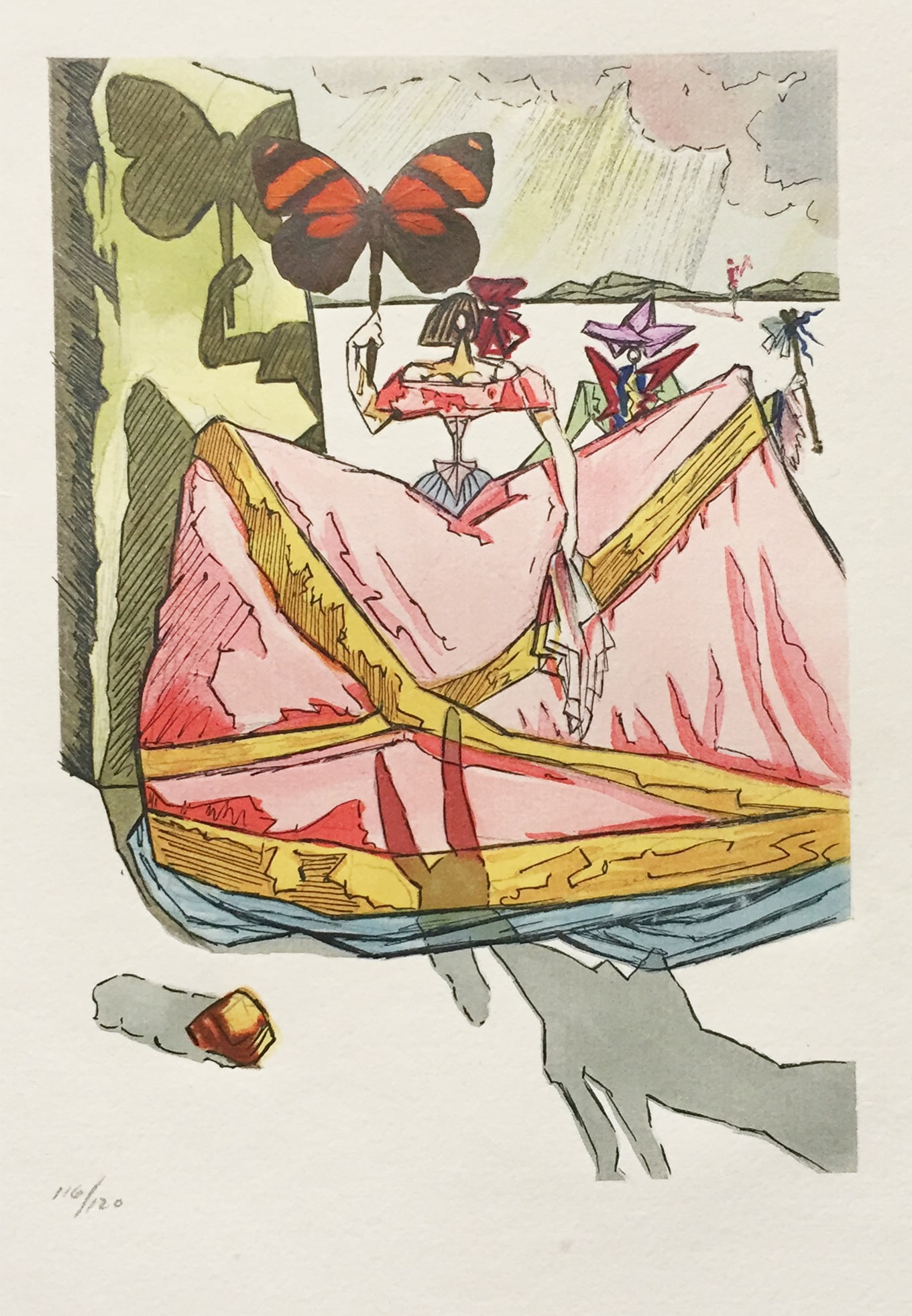Salvador Dali - Le Tricorne 16: Artist: Salvador DaliTitle: Le Tricorne 16Year: 1958Dimensions: 10 x 12 3/4 in.Edition: From the rare limited edition of 120Publisher: Editions du Rocher, Monaco / Nouveau Cercle Parisien du Livre,