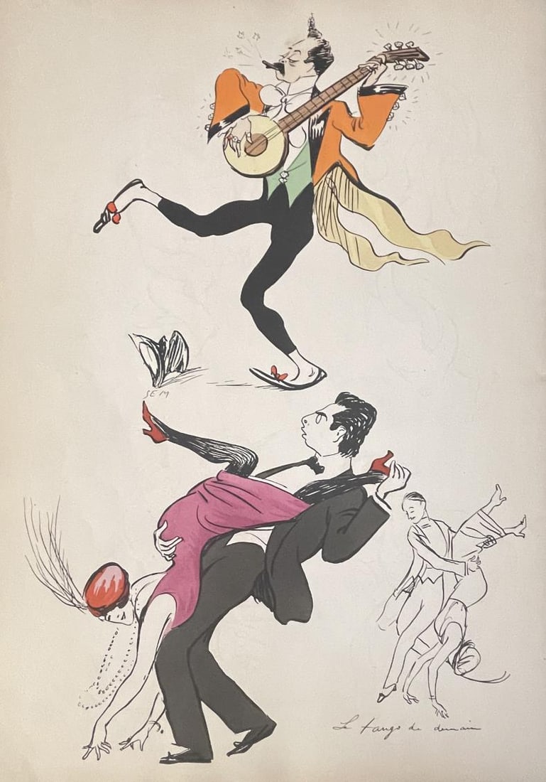 Sem (Georges Goursat) - Plate 4 From Tangoville: Artist: Sem (Georges Goursat)Title: Plate 4 From TangovilleYear: 1913Dimensions: 12 3/4in. by 18in.Edition: From the rare limited editionPublisher: Fourbourg Saint Honore ParisSuite: