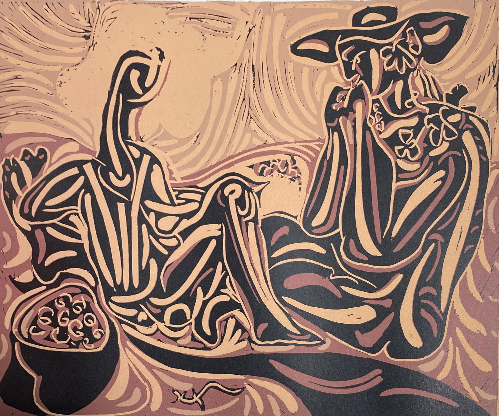 Pablo Picasso - Les banderilles (After): Artist: Pablo PicassoTitle: Les banderillesYear: 1962Dimensions: 12.75in. by 15.5in.Edition: From a rare limited editionPublisher: Verlag Gerd Hatje StuttgartSuite: Picasso LinogravuresMedium: