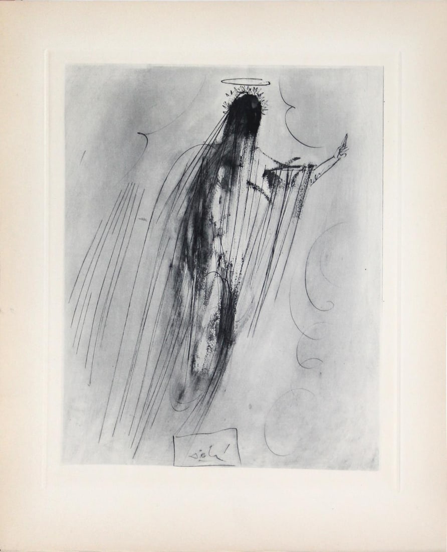 Salvador Dali - The Creation of Angels: Artist: Salvador DaliTitle: The Creation of AngelsYear: 1964Dimensions: 10.25in. by 13in.Edition: From the rare limited edition of 165 in blue/grayPublisher: Les Heures Claires ParisSuite: The Divine