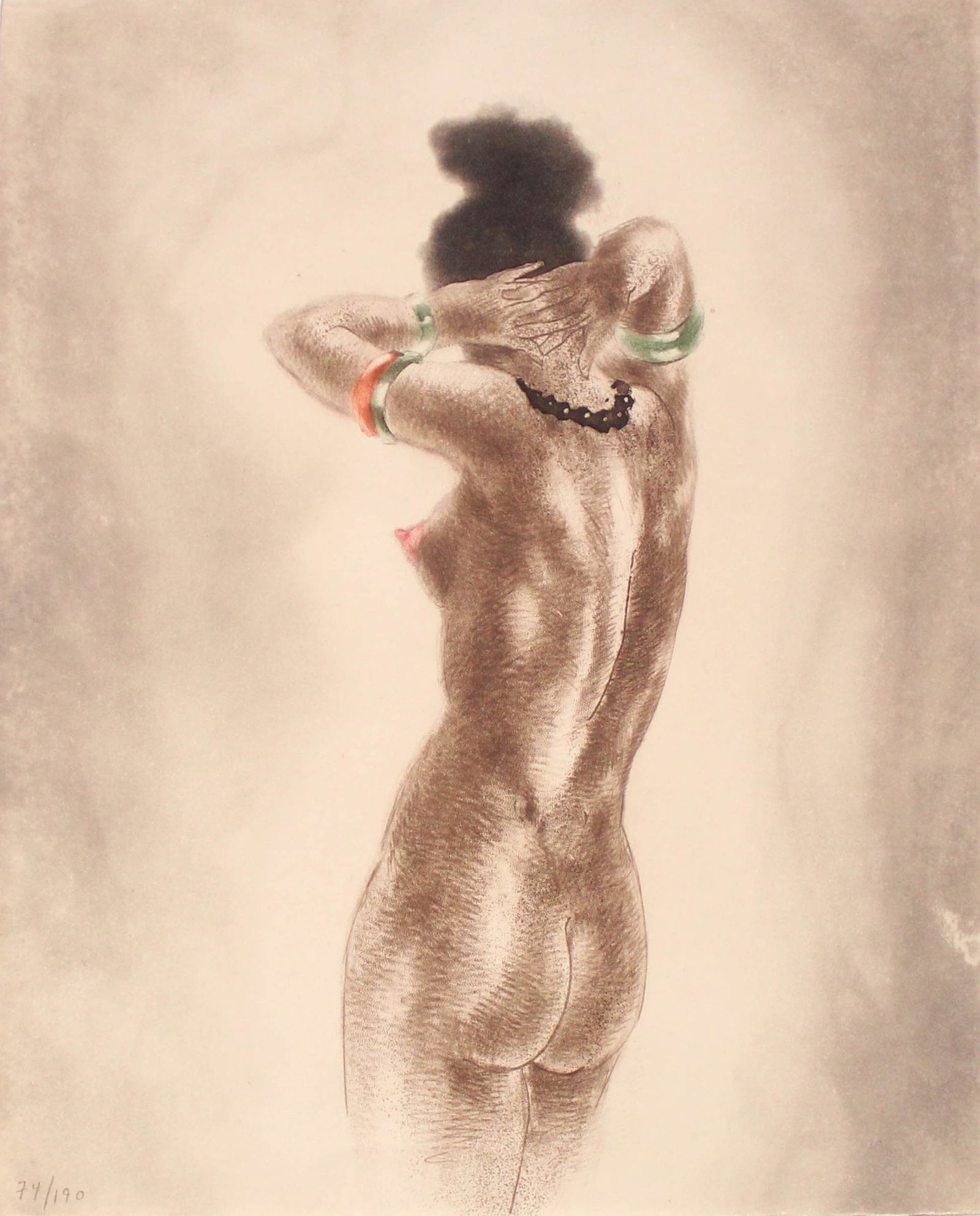 Louis Icart - Highly Swollen Areola: Artist: Louis Icart Title: Highly Swollen Areola Year: 1945 Dimensions: 8 1/2 x 11 in. Edition: From the Rare Limited Edition Suite: La Vie des Sein