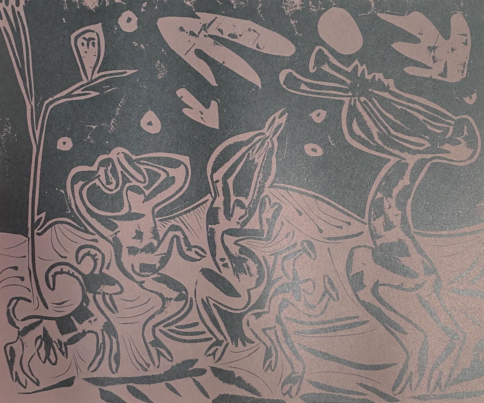 Pablo Picasso - Les danseurs et musicien (After): Artist: Pablo PicassoTitle: Les danseurs et musicienYear: 1962Dimensions: 12.75in. by 15.5in.Edition: From a rare limited editionPublisher: Verlag Gerd Hatje StuttgartSuite: Picasso