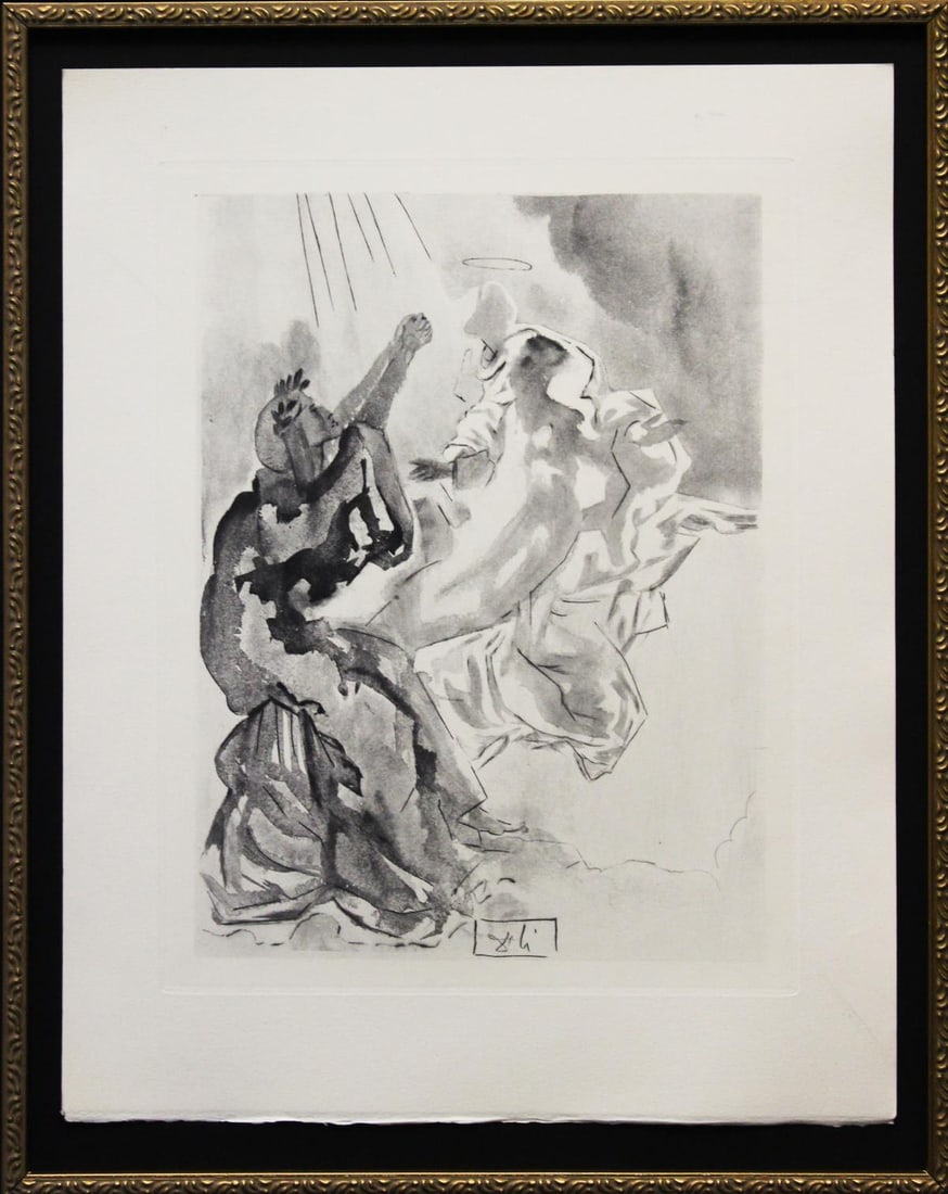 Salvador Dali - In the heaven of Mercury: Artist: Salvador DaliTitle: In the heaven of MercuryYear: 1964Dimensions: 10.25in. by 13in.Edition: From the rare limited edition of 165 in blue/grayPublisher: Les Heures Claires ParisSuite: The