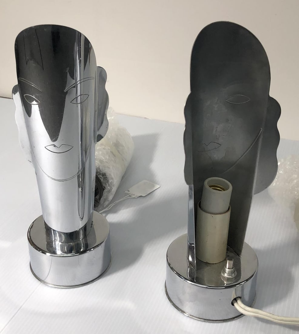 Erte - Face Table Lamp pair - 2