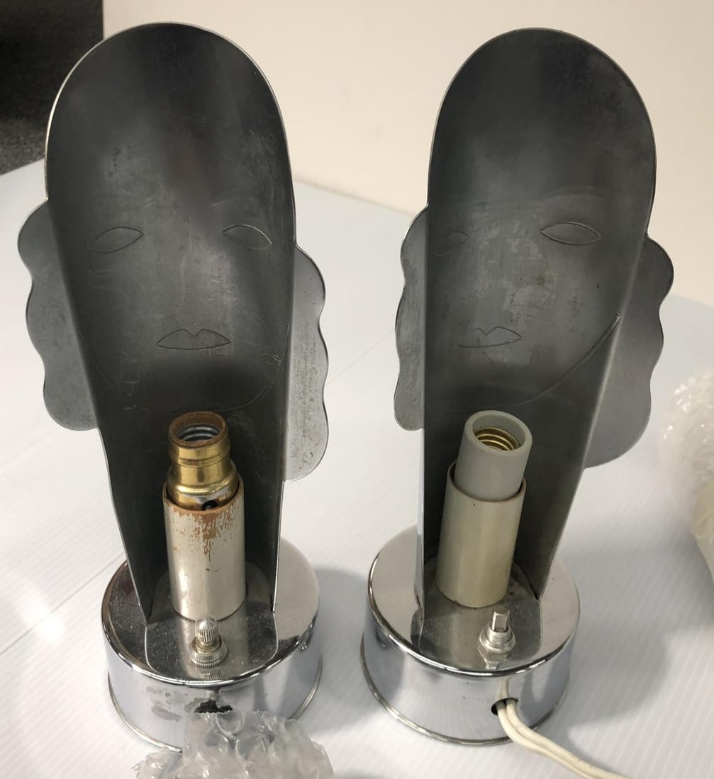 Erte - Face Table Lamp pair - 4