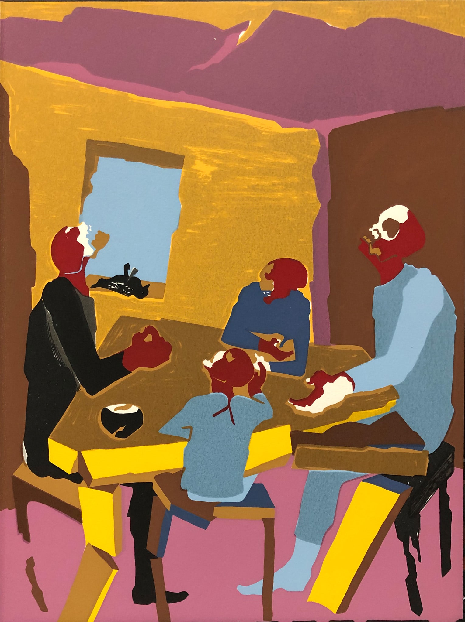 Jacob Lawrence - Hiroshima I: Artist: Jacob Lawrence Title: Hiroshima I Year: 1986 Dimensions: 12 1/2 x 9 1/2 in. Edition: From the limited edition Publisher: Limited Editions Club, New York
