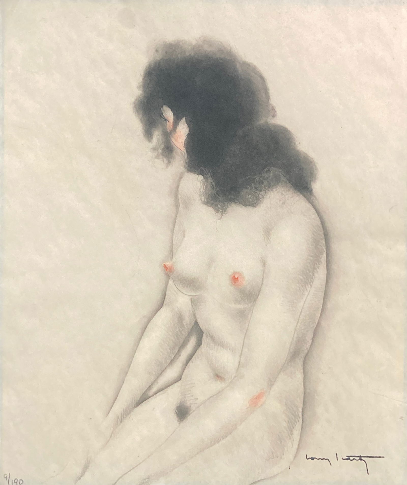 Louis Icart - Untitled: Artist: Louis Icart Title: Untitled Year: 1945 Dimensions: 11 x 9 in. Edition: From the rare limited edition of 190 Suite: La Vie des Seins Medium:</